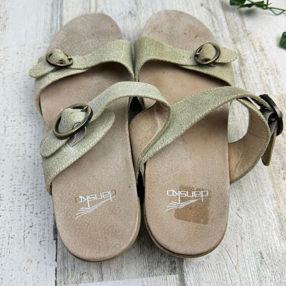 Dansko Manda Slide Wooden Slip on Clogs in Oyster 41/ 10.5 - Picture 5 of 8